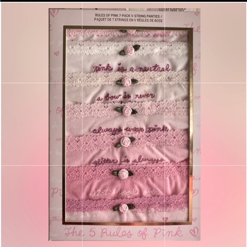 Rare!💋VSPinkxLoveshackfancy💝 RulesOfPink VString set🔥🎀